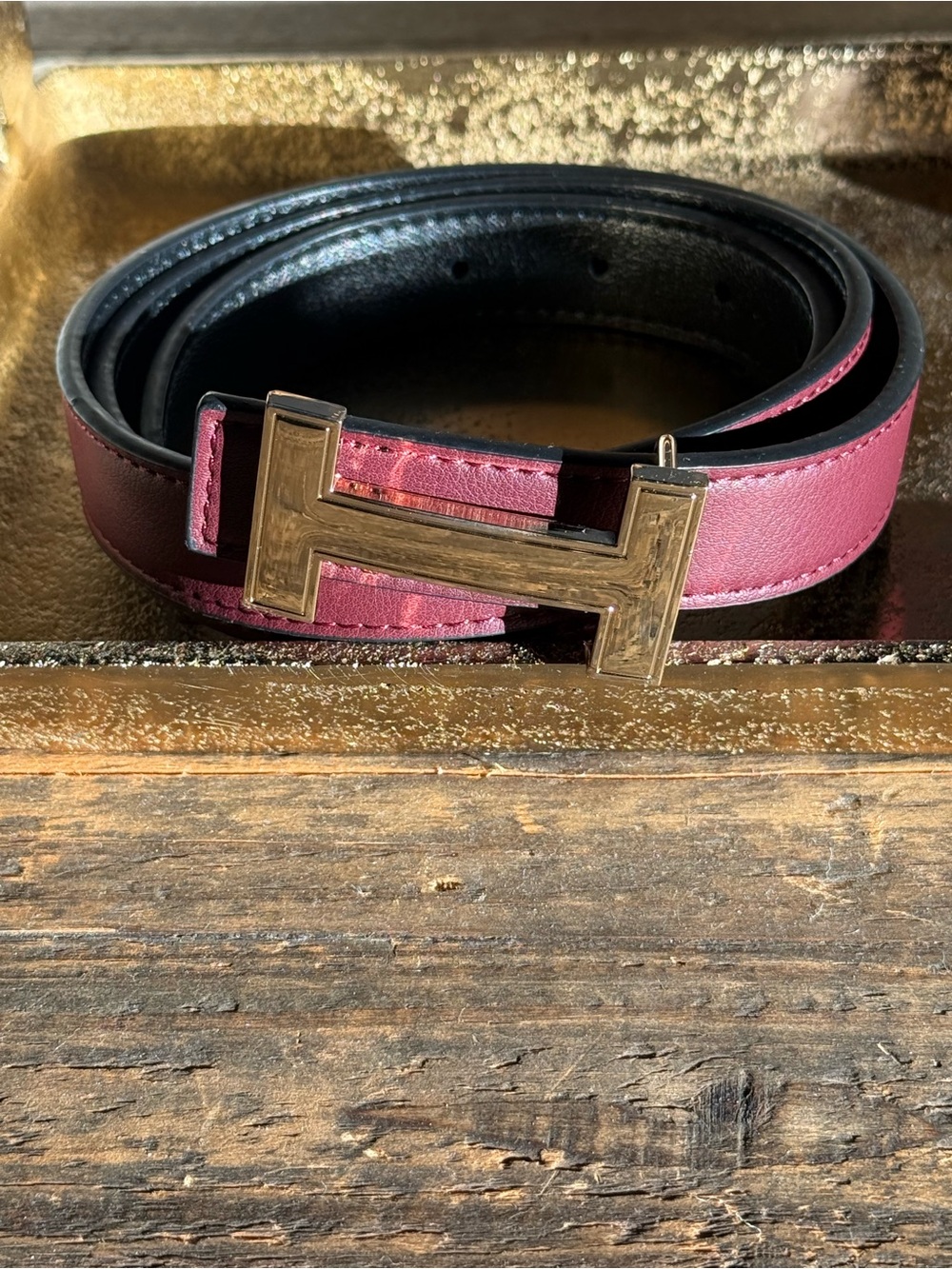 Beautiful burgundy woman’s belt